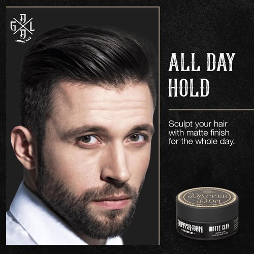 Dapper Don Hair Styling Clay Matte Finish Sculpting Clay | Added Thickness and Texture | All Hair Types, Non-greasy, Strong Flexible Hold