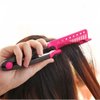 DIY Salon Hair Brush Combs Hairdressing Styling Hair Straightener V Shaped Straight Comb (Pink)