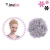 JUVABUN Curled Clip in Hair Buns -Light Gray| Hair Bun Maker | Hair Buns Hair Piece| Curled Hair Bun Scrunchie | Everyday Wear | Washable & Realistic|Hair Bun Clip - Light Gray