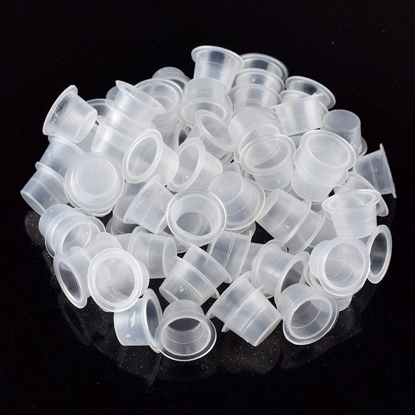 Tattoo Ink Cups 300PCS 14mm Medium Tattoo Pigment Cups Disposable Plastic Tattoo Ink Caps Cups for Tattoo Ink Tattoo Kits Supplies