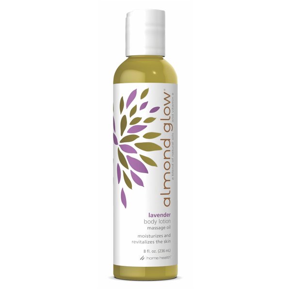 Home Health Almond Glow Body Lotion, Lavender - 8 fl oz - Moisturizes & Revitalizes the Skin - Includes Vitamin E + Peanut, Olive & Lanolin Oils - Non-GMO, Vegetarian Friendly