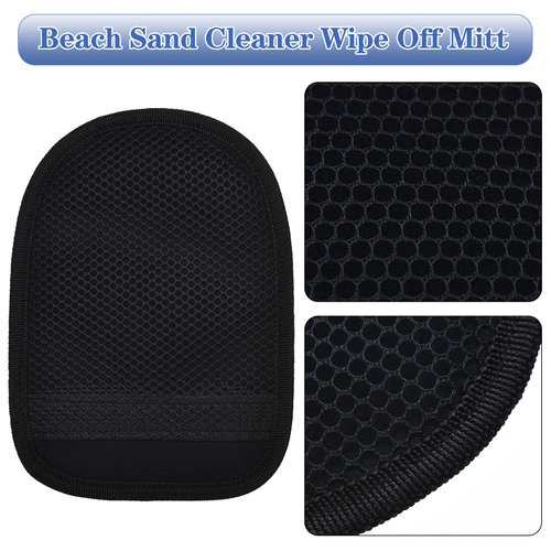 2 Pieces Sand Off Mitt Beach Sand Mitt Beach Sand Cleaner Mitt Wipe Sand Mitt for Beach Volleyball Sandboxes Beach Events Water Activities Sand Occasion (Blue)