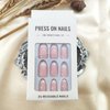 White French Tip Press on Nails Short Oval Fake Nails Press on Nails Daily Wear Simple Glue on Nails Light Pink Full Cover False Almond Nails Acrylic Stick on Nails for Women 24 Pcs