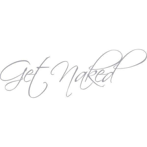 Get Naked Wall Decal Vinyl Bathroom Wall Art Stickers Silver10'' X 34''