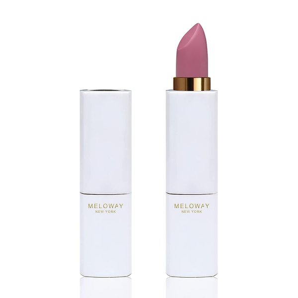 MELOWAY Hi-Rise Hydrating Matte Lipstick | Moisturizing, High-Pigment, Vegan Formula | Long-Lasting, Non-Drying, One-handed Capless Lipstick for Easy Application, Prom Pink