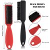12 Pieces Barber Blade Cleaning Brush Clipper Cleaning Nylon Brush Clipper Cleaner Brush Barber Styling Brush Tool for Men (Black, Red)