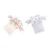 Leadigol Five-tooth Hair Comb Decorative Fashion Design Hair Accessories Hairpin Temperament Flowers Pearl Korean Style Headwear