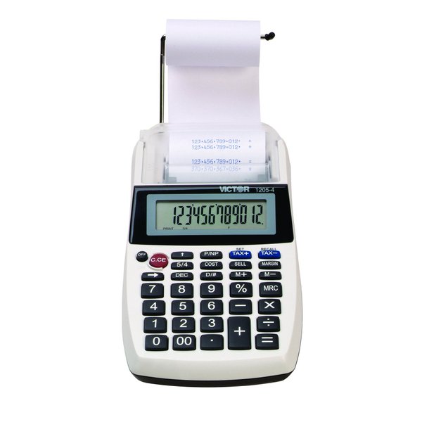 Victor 1205-4 12 Digit Portable Palm/Desktop Commercial Printing Calculator, 1.8" x 4" x 8"