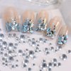 3D Mixed Sizes Clear Bubble Beads Nail Charms Jewelry, Transparent Semi-Circular Dewdrop Water Droplets Glass Bubble Balls Flatback Rhinestones Crystal Gems for Nails Supplies DIY Crafts Decorations