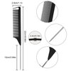 12 Pieces Parting Comb for Braids, Rat Tail Comb Pintail Comb Teasing Combs with Stainless Steel Pintail for Hair Styling Hairdressing (Black, Pink)
