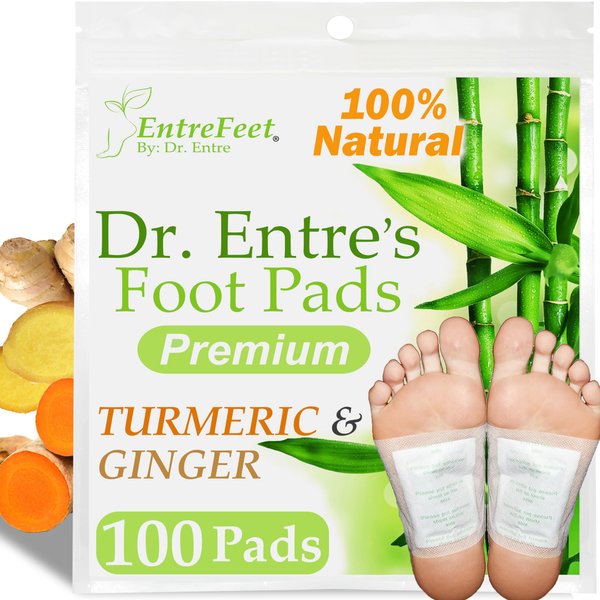 100 Turmeric & Ginger Foot Pads | Premium Foot Pads to Feel Better, Sleep Better & Relieve Stress | Organic Foot Patches