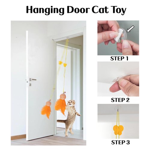 Maiguangta 25 PCS Assortment of Cat Toys-Hanging Door Cat Toy, Catnip Toys,Feather Teaser, Mice, Colorful Balls & Bells. Perfect for Kittens, Cats, and Puppies!