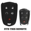 KeyGuardz Keyless Entry Remote Car Smart Key Fob Outer Shell Cover Soft Rubber Protective Case for Cadillac ATS CTS SRX XTS HYQ2AB