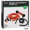 Katzco Liquid Transfer, Siphon Hand Pump - 2 Hoses, 50 x .5 Inches - for Gas, Oil, Air, Chemical Insecticides, and Other Fluids (Plastic, PVC)