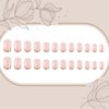 24 Pcs Gold French Tip Press on Nails Short Square Fake Nails with Glossy French Tip False Nails Glue on Nails Golden French Artificial Nails Decoration for Women Nail Art Design