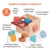 Mentari Toys - Bambino Shape Sorting Cube - Wooden Shape Sorter Toy - Activity Toy with 8 Shapes and Sliding Lid - Toddler Educational Toy - Age 2+