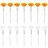 14 Pieces Fan Brushes Facial Applicator Brush Soft Fan Brushes Acid Applicator Brush Cosmetic Makeup Applicator Tools for Mud Cream (5.82 Inches, Yellow, White)