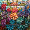 Stained Glass Succulent Puzzles for Adults 1000 Pieces, Mosaic Succulent Plant Puzzle Hard, Impossible Difficult Challenging Puzzles, Colorful Art Stained Glass Puzzle
