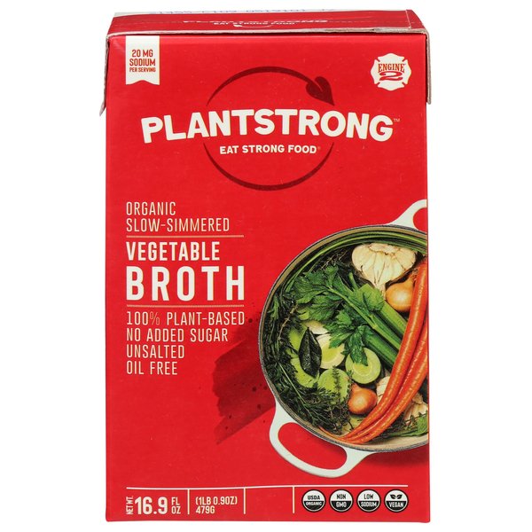 PlantStrong Organic Slow-Simmered Vegetable Broth, 16.9 FZ
