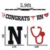 Congrats RN Banner, Future Nurse/BSN/NP, Big Nurse Energy, 2025 Nursing School Survivor Graduation Party Decorations Supplies, Black Glitter