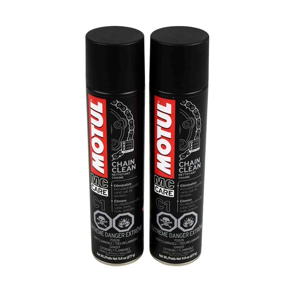 Motul 103243 C1 Chain Clean O, X & Z-Ring Compatible 400mL/9.8 Fl oz Can 2 Pack