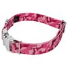Country Brook Design® Pink Bone Camo Premium Dog Collar & Matching Leash Set - Military and Camo Collection with 16 Rugged Designs (1 Inch, Medium)