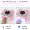 268W U V Light for Gel Nails, LimeGirl Nail Lamp LED Nail Lamp Professional with 4 Timer, 45 Lamp Beads and Automatic Sensor, Nail Cure Lamp for Gel Polish Acrylic Nail Powder (Pink)