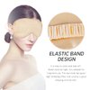 Soft Satin Eye Sleeping Mask and Pillowcase Set Satin Pillowcase and Eye Mask with Scrunchie for Girls (Beige)