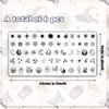 Whaline 6Pcs Sun Moon Star Nail Plates Stamping Set Groovy Stamp Templates Nail Art Plates for DIY Print Manicure Salon Design Gift Supplies