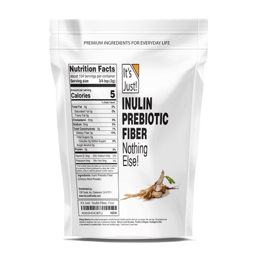It's Just! - Inulin Prebiotic Fiber Sweetener, Product of Belgium, Chicory Root Powder (11 Ounce)