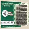 DIY Lash Extension Kit 280pcs Individual Lashes D Curl Eyelash Extension Kit KEYYOU 40D 9-18Mix Lash Clusters with Lash Bond and Seal and Lash Applicator for DIY at Home(KIT-40D-0.07D-9-18Mix)