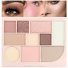 Shimmer Matte Eyeshadow Palette.Longwearing Highly Pigmented Natural Beige Gold Glitter Powder Palet.Matt Shiny Eye Makeup paleta de sombras.02#