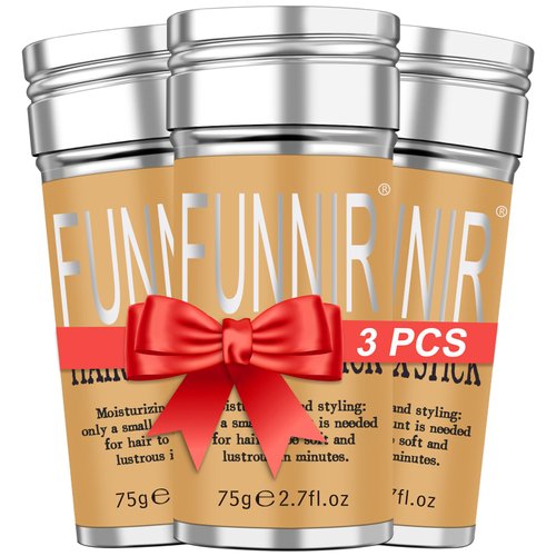 FUNNIR Hair Wax Stick (3 Pack) for Slick, Frizzy Hair and Edge Control