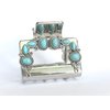 Hair claw clip turquoise blue stones south western design metal rectangle shape