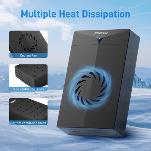 FIDECO External Hard Drive Enclosure, USB 3.0 to SATA Hard Drive Enclosure for 3.5 or 2.5 inch SATA HDD SSD with Cooling Fan, 12V Power Adapter Included, Support UASP