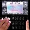 Laza 600pcs Medium Length Duck Nail Tips 12 Sizes Box-packed Clear Duck Nails Half Cover Wide Nail Tips French False Nail Tips for Acrylic Nails Extension Tips — 28MM