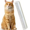 Cat Comb with silky smooth rotating teeth- clears mats gently and easily (5" has ultra fine spaced teeth; 7" dual-spaced teeth) (Blue, 7")