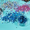 Holographic Glitter Shapes by Moon Glitter – 100% Cosmetic Glitter for Face, Body, Nails, Hair and Lips - 0.10oz - Set of 5 colours