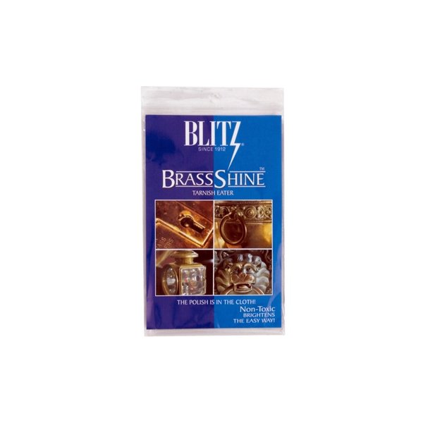 Blitz Brass Tarnish Eater Cloth-Single Ply, Treated, 2 Pack, Blue,Gold