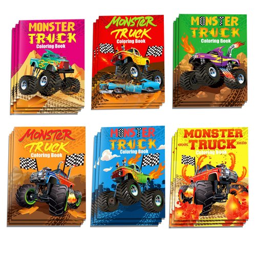 littkeef cliaet 16 Pcs Monster Truck Coloring Books Monster Truck Party Favors Bulk Mini Coloring Books Bulk for Kids DIY Art Drawing Activity Book Set for Monster Truck Holiday Party Supplies