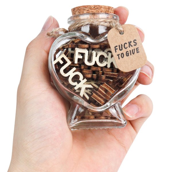 Jar of Fucks Gift Jar,Fucks to Give Funny Gift Gag Gift Birthday Gift Christmas Gift；Fuck Bad Mood Vent Spoof Gifts for Friend,Anniversaries Valentines Day. (heart-shaped jar-fuck in a jar)