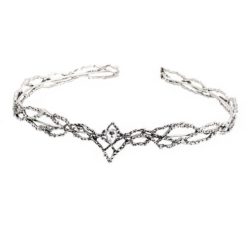 Crown Crystals Tiaras Hair Band Bridal Crowns Princess King Headband For Birthday Party Wedding Prom Pageant Cosplay (Silver White)