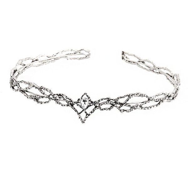 Crown Crystals Tiaras Hair Band Bridal Crowns Princess King Headband For Birthday Party Wedding Prom Pageant Cosplay (Silver White)