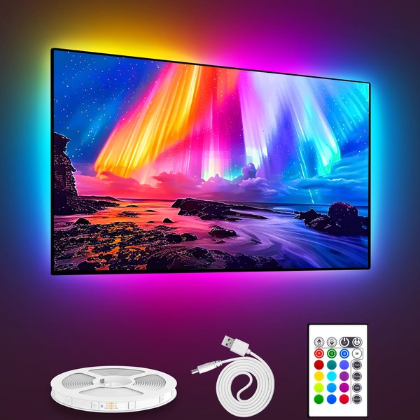 Tv Led Backlight, Maylit 8.2ft Led Strip Lights for 40-60in Tv, USB Powered Tv Lights kit with Remote, RGB Bias Lighting for Room Decor