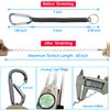Nanaborn Coiled Lanyard Spring Coil Cord Keychain for Fishing Rod Tool Retractable Tether with Carabiner Clip(10pcs)