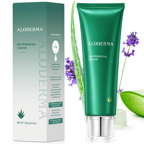 Aloderma Skin Brightening Face Cleanser Made with Organic Aloe Vera - Natural Brightening Daily Face Wash with Niacinamide & Papaya for Radiant Skin Tone - Natural Formula for Everyday Use, 4.2oz
