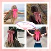 FULZTEY Hot Pink Hair Bow Clips for Women Big Silky Satin Bows Hair Clip Kawaii Layered Bowknot Hair Ribbons with Long Tail French Style Barrettes Alligator Hair Accessories for Teen Girls 2pcs