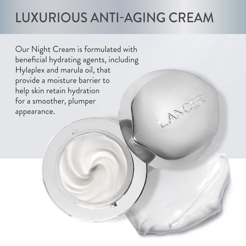 Lancer Skincare Intensive Night Treatment with Hylaplex and Marula Oil, Daily Anti-Aging Moisturizer, 1.7 Fluid Ounces