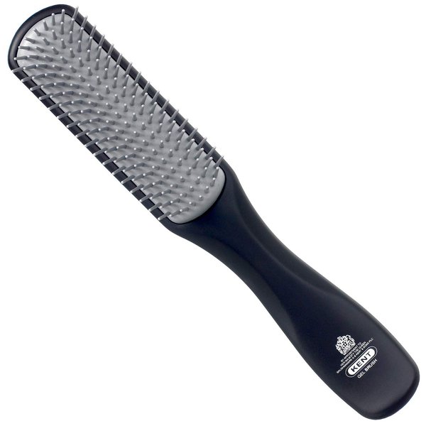 Kent KFM3 Gel Styling Hair Brush for Men - 9 Row Mens Hair Brush with Ionic Anti Static Bristles Great for a Daily Mens Styling Brush - Kent Brush Detangling and Smoothing Short to Medium Length Hair