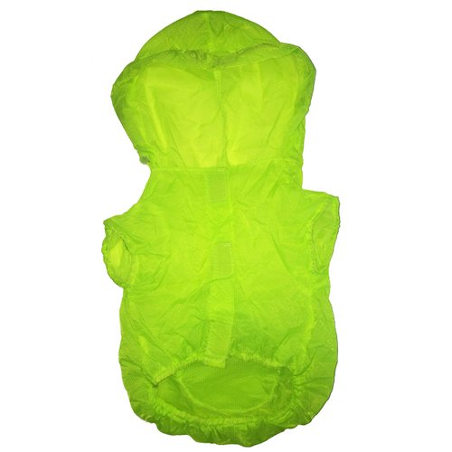 Pet Life ® 'Thunder Paw' Waterproof Dog Raincoat Poncho - Zippered Folding Travel Pet Raincoat Dog Jacket - Reflective and Adjustable Dog Coat by Sleeves and Hood with Built-in Back Pouch